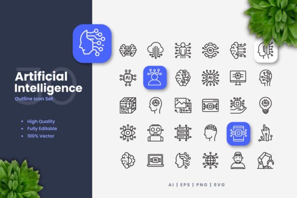 Artificial Intelligence Icons Graphics