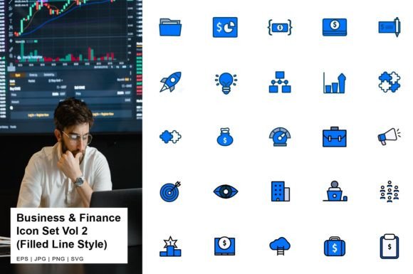 Business and Finance Icon Filled Line V2