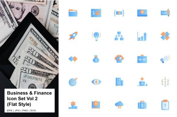 Business and Finance Icon Flat Vol 2