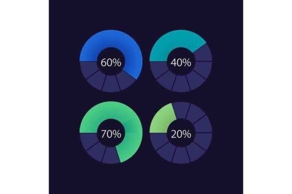 Donut Infographic Chart Set for Graphics and Infographics