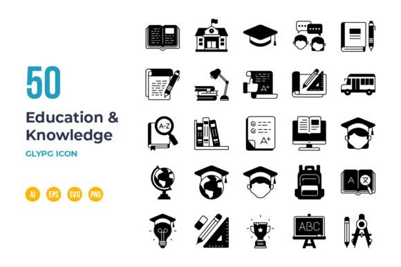 Education and Knowledge Icon - Glyph