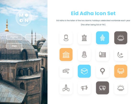 Eid Adha Outline Icon Set: Graphics and Icons for Real Publishing