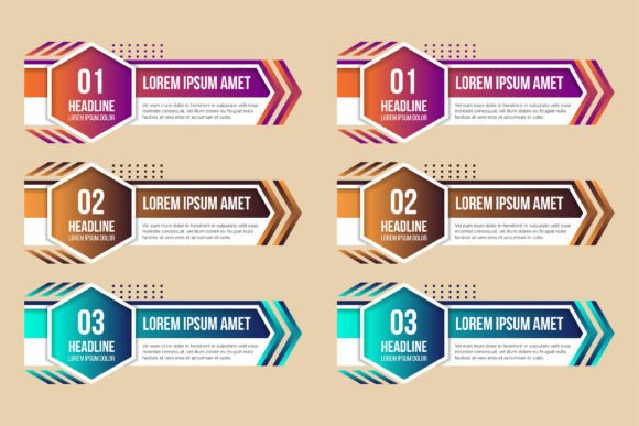 Hexagon Arrow Element Banner Infographic
