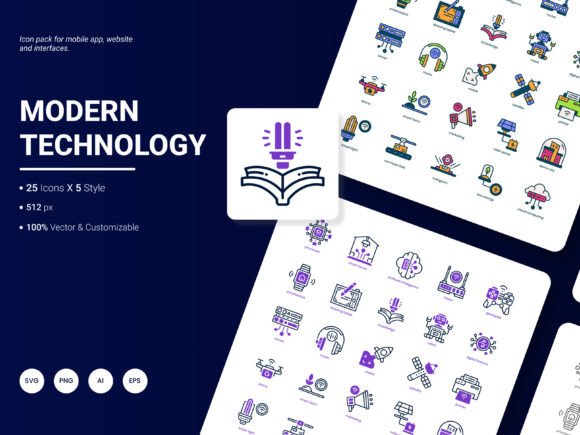 Modern Technology Icon Pack: Graphics and Icons for Digital Sellers