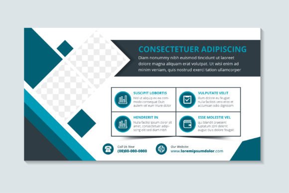Multicolored Blue Horizontal Banner