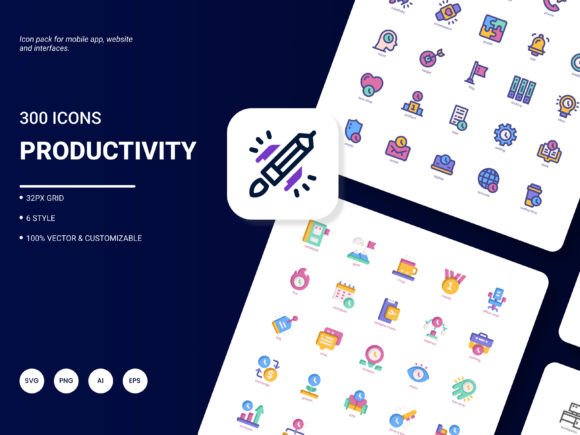 Productivity Icon Pack: Graphics and Icons for Modern Branding