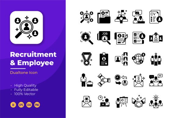 Recruitment and Employee Icons - Glyph
