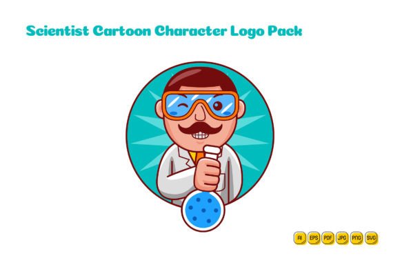 Scientist Cartoon Character Logo 01: Graphics and Logos for Creative Publishing