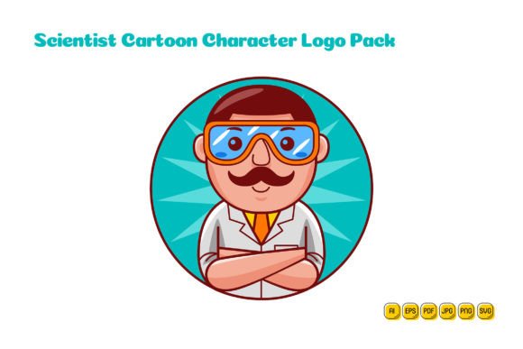 Scientist Cartoon Character Logo 03: Graphics & Logos for Real Business Use