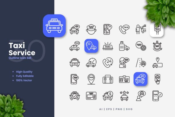 Taxi Service Icons: Graphics and Icons for Real Projects