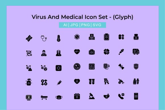 Virus and Medical Icon Set - Glyph